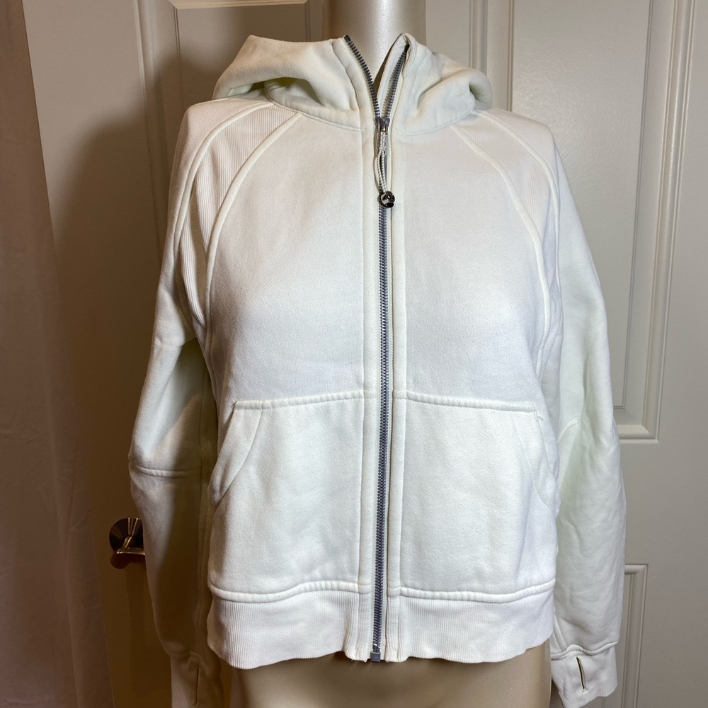 Lululemon Athletica cropped Cream Zip-Up Hoodie